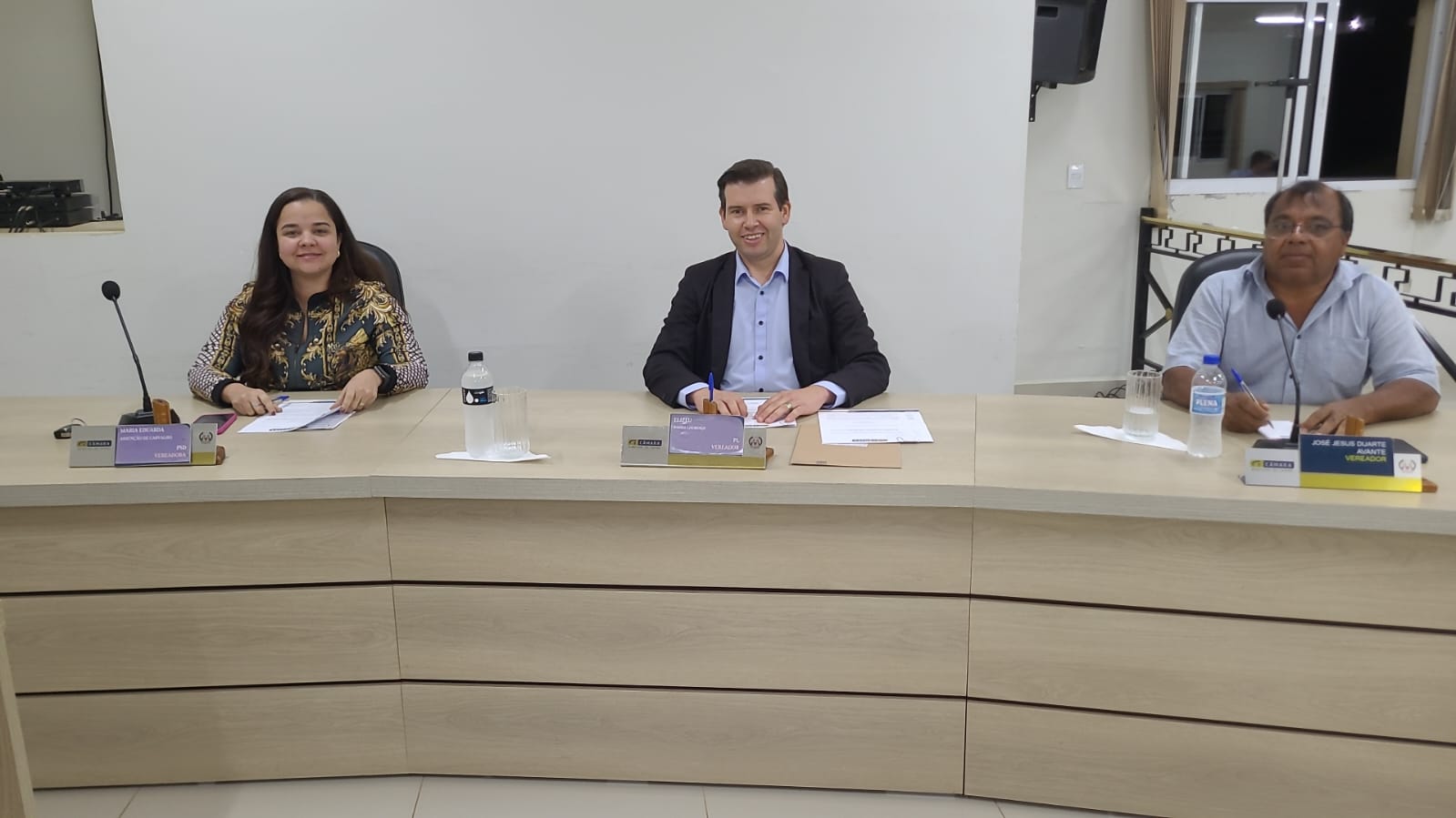 Vereadores Maria Eduarda, Elizeu e Índio